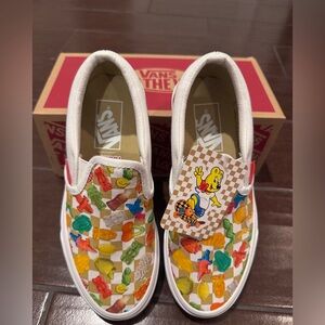 Vans Big Kid Haribo Gummy Bear Checkerboard Slip-On Shoes NWT size 3.5 youth